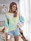 cheap Tops &amp; Blouses-Women&#039;s Blouse Shirt Tie Dye Long Sleeve Round Neck Tops Yellow Blushing Pink Gray