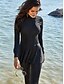 cheap One-Pieces-Women&#039;s Swimwear Rash Guard Diving Plus Size Swimsuit UV Protection Quick Dry Zipper for Big Busts Solid Color Black High Neck Bathing Suits Sports Holiday Summer / New / Padless
