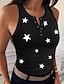 abordables Camisetas sin mangas-Mujer Camiseta sin mangas Gráfico Escote en Pico Tops Blanco Negro Vino