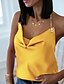 abordables Camisetas sin mangas-Mujer Noche Camiseta sin mangas Un Color Escote en Pico Tops Azul Piscina Amarillo Rosa