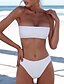 cheap Bikini-Women&#039;s Bikini 2 Piece Swimsuit Blushing Pink Wine Gray White Black Swimwear Bandeau Bathing Suits Sexy Cute / Padded Bras