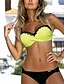 abordables Bikini-Mujer Bikini 2 piezas Traje de baño Acordonado Relleno Bloques Amarillo Rosa Verde Ejército Azul Real Gris Claro Bañadores Aro Venda Trajes de baño nuevo Moda Sensual / Sujetador Acolchado / Playa
