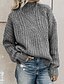 cheap Sweaters-Women&#039;s Pullover Solid Colored Long Sleeve Loose Sweater Cardigans Turtleneck Blue Army Green Gray