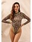 cheap One-Pieces-Women&#039;s Swimwear One Piece Swimsuit Leopard Print Brown Bathing Suits