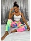 cheap Pants-Women&#039;s Active Basic Print Flare Chinos Pants Micro-elastic Daily Print High Waist Loose Rainbow S M L XL