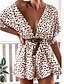 abordables Jumpsuits &amp; Rompers-Mujer Blanco Mono Leopardo