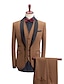 cheap New To Sale-Black / Blue / Wine Solid Colored Regular Fit Polyester Men&#039;s Suit - Shawl Lapel