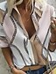 preiswerte Tops &amp; Blouses-Damen Bluse Hemd Geometrisch Ketten drucken V-Ausschnitt Hemdkragen Oberteile Blau Purpur Grau