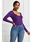 cheap Jumpsuits &amp; Rompers-Women&#039;s Bodysuit Zentai Jumpsuit Solid Colored Solid Color U Neck Ordinary Basic Tops White Black Purple