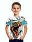 baratos Camisetas Para Meninos-Infantil Para Meninos Camisa Camiseta Manga Curta Dinossauro Animal Estampado Azul Crianças Blusas Verão Básico Legal
