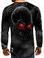 cheap Tank Tops-Men&#039;s T shirt Graphic Skull Round Neck Plus Size Daily Going out Long Sleeve Print Tops Streetwear Exaggerated Rainbow