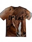 abordables Camisetas y blusas para niñas-Niños Chica Camiseta Manga Corta Unicornio Animal Estampado Marrón Niños Tops Básico Estilo lindo