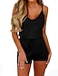 cheap Jumpsuits &amp; Rompers-Women&#039;s Black Blue Red Romper Solid Colored Color Block