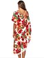 abordables Cover-Ups-Mujer Tapadera Traje de baño Floral Rojo Bañadores Trajes de baño