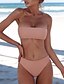 abordables Bikini-Mujer Bikini 2 piezas Traje de baño Rosa Vino Gris Blanco Negro Bañadores Venda Trajes de baño Sensual Estilo lindo / Sujetador Acolchado