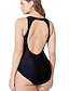 cheap Plus Size Swimwear-Women&#039;s One Piece Swimsuit Black Plus Size Swimwear Bathing Suits