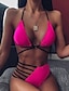 billige Bikini-Dame Badetøj Bikini Tankini badedragt Stroppet Pak ind Leopard Rosa Kakifarvet Lysegrøn Badetøj Badedragter / BH med indlæg