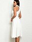 economico Elegante vestito-Per donna Tubino Abito midi Bianco Rosso Senza maniche Tinta unita All&#039;americana caldo Elegante S M L XL
