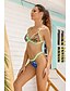 baratos Bikini-Mulheres Triângulo Biquíni Tanquini roupa de banho Estampado Geométrica Roupa de Banho Fatos de banho Verde