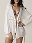 preiswerte Cover-Ups-Damen Badeanzug Zudecken Normal Bademode Einfarbig Weiß Badeanzüge