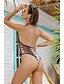 cheap One-Pieces-Women&#039;s One Piece Swimsuit Color Block Brown Swimwear Bathing Suits