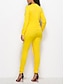 abordables Jumpsuits &amp; Rompers-Mujer Conjunto Negro Amarillo Vino Color sólido Volante Básico Escote Redondo Ajuste regular