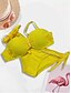 cheap Tankini-Women&#039;s Bikini Swimsuit Color Block Print Blue Yellow Fuchsia Orange Plus Size Swimwear Halter Bathing Suits