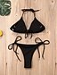 billige Tankini-Dame Bikini Badedrakt Med stropper Pakke inn Gul Grønn Hvit Svart Badetøy Grime V-hals Badedrakter Sexy / Fôret BH