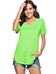 billige T-shirts-Dame T skjorte Ensfarget V-hals Topper Grunnleggende Grunnleggende topp Hvit Svart Blå