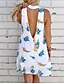 cheap Mini Dresses-Women&#039;s Shift Dress Short Mini Dress Yellow Blushing Pink White Light Blue Sleeveless Floral Backless Print Summer Round Neck Hot Casual Beach S M L XL XXL 3XL 4XL 5XL