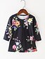 cheap New Arrivals-Mommy and Me Dress Floral Graphic Geometric Print Half Sleeve Vintage Sweet Knee-length Black