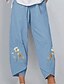 cheap Bottoms-Women&#039;s Chinos Polyester Floral Light Blue Gray Basic Mid Waist Daily Summer