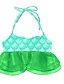 baratos Roupas de Banho para Meninas-Infantil Bébé Para Meninas Roupa de Banho roupa de banho Cauda de Sereia Cordões Roupa de Banho Poá Estampa Colorida Sem Manga Azul Fúcsia Verde Activo Estilo bonito Fatos de banho