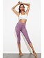 abordables Graphic Chic-Femme Sports Yoga Sportif Basique Legging Couleur Pleine Sportif Bandes Taille haute Noir Violet S M L