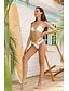 cheap Bikini-Women&#039;s Tankini Swimsuit Color Block White Swimwear Bathing Suits