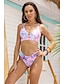 cheap Bikini-Women&#039;s One Piece Swimsuit Print Geometric Purple Swimwear Strap Bathing Suits