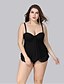 cheap Plus Size Swimwear-Women&#039;s One Piece Swimsuit Black Swimwear Strap Bathing Suits
