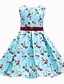 cheap Girls&#039; Dresses-Kids Little Girls&#039; Dress Floral Plants Lace up Blue Midi Short Sleeve Active Sweet Dresses Children&#039;s Day Regular Fit