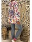 cheap Tops &amp; Blouses-Women&#039;s Plus Size Blouse Shirt Floral Flower Print V Neck Casual Boho Tops White