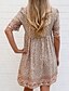cheap Boho Dresses-Women&#039;s A Line Dress Knee Length Dress Light Brown Short Sleeve Floral Smocked Print Spring Summer V Neck Hot Casual vacation dresses Loose 2021 S M L XL XXL 3XL
