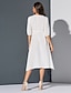 cheap Boho Dresses-Women&#039;s Sheath Dress Knee Length Dress White Half Sleeve Geometric Summer V Neck Casual 2021 S M L XL XXL