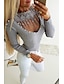cheap Sweaters-Women&#039;s Pullover Solid Colored Long Sleeve Slim Sweater Cardigans Fall Spring Deep V Blue Gray