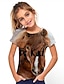 cheap Girls&#039; Tees &amp; Blouses-Kids Girls&#039; T shirt Tee Short Sleeve Unicorn Animal Print Brown Children Tops Basic Cute
