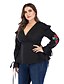 cheap Plus Size Tops-Women&#039;s Shirt Blouse Black Solid Colored Long Sleeve Daily Sexy V Neck Regular Fit Sexy Plus Size Blouses