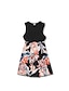 cheap New Arrivals-Mommy and Me Black Basic Ruched Floral Sleeveless Maxi Dresses