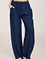 cheap Pants-Women&#039;s Basic Lightweight Linen / Cotton Blend Loose Chinos Pants Solid Colored Blue Black Navy Blue Gray