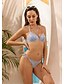 cheap Bikini-Women&#039;s Swimwear Tankini Normal Swimsuit Color Block Gray Triangle Bathing Suits