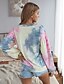 economico Tops &amp; Blouses-Per donna Blusa Camicia Colorato a macchie Manica lunga Rotonda Top Giallo Rosa Grigio