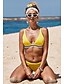 cheap Tankini-Women&#039;s Swimwear Tankini Normal Swimsuit Color Block Yellow Bathing Suits