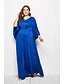 cheap Plus Size Dresses-Women&#039;s Swing Dress Maxi long Dress Black Army Green Royal Blue Navy Blue Long Sleeve Solid Color Fall Summer V Neck Casual Boho 2021 XL XXL 3XL 4XL